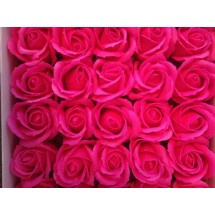 Роза из мыльной пены 3 слоя диаметр 5 см фуксия, цена за 50 шт